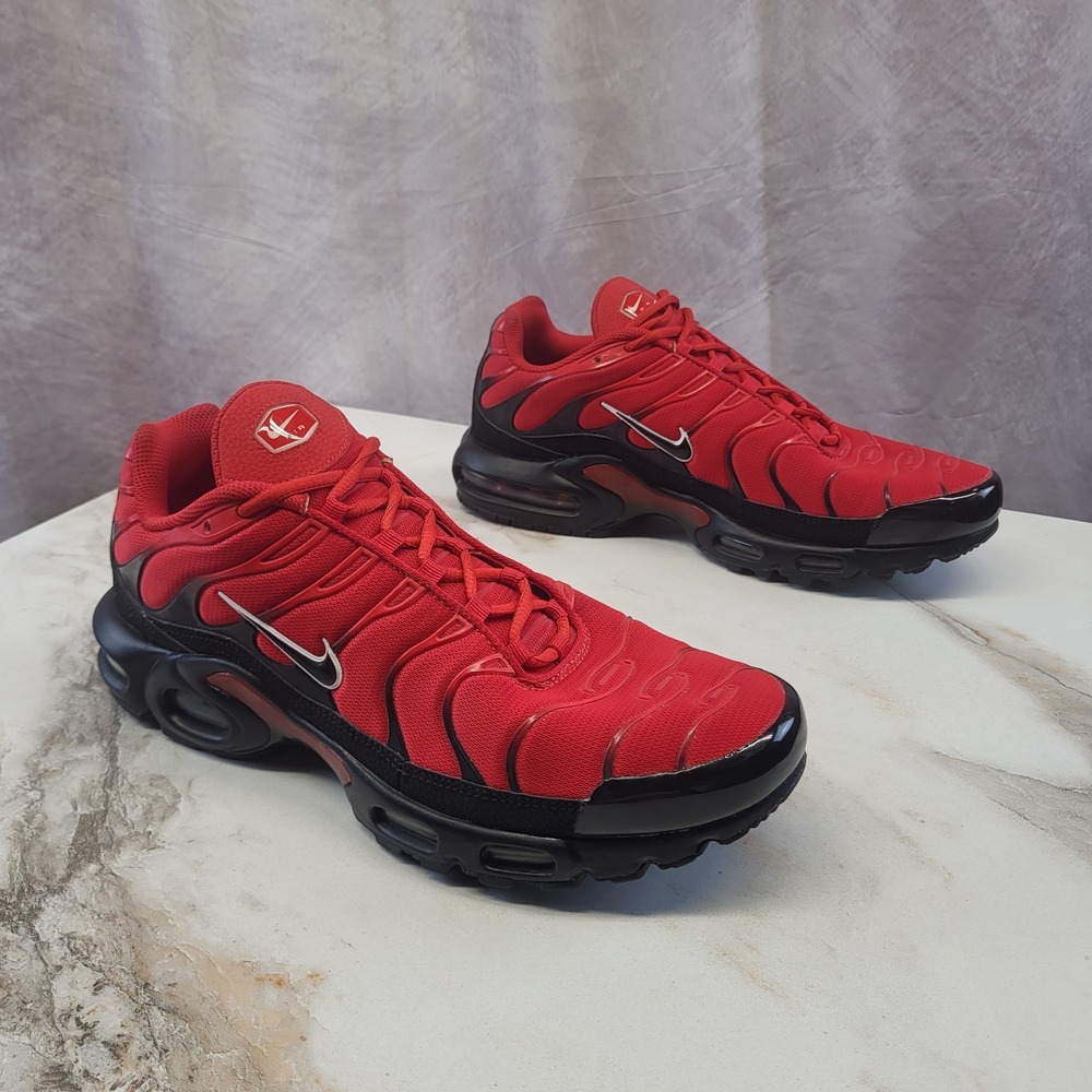 Size 12 Nike Air Max Plus TN Black University Red